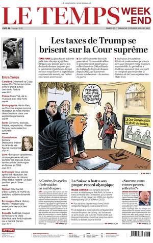 Prima pagina Le Temps di oggi - Quotidiano estero
