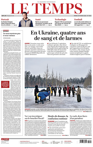 Prima pagina Le Temps di oggi - Quotidiano estero