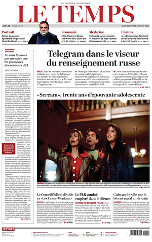Prima pagina Le Temps di oggi - Quotidiano estero
