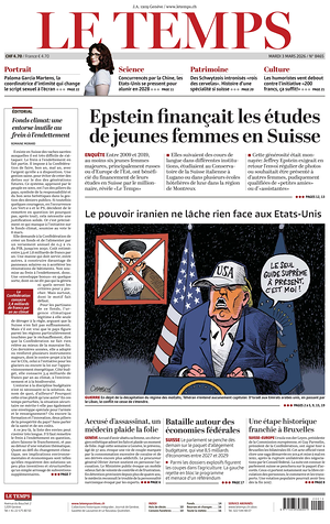 Prima pagina Le Temps di oggi - Quotidiano estero