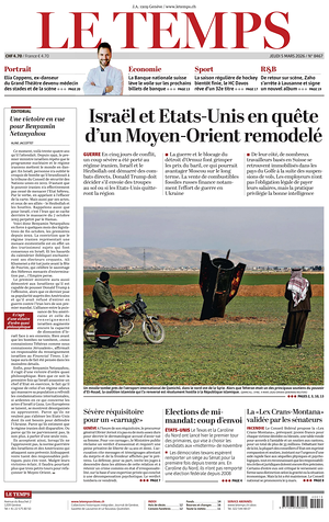 Prima pagina Le Temps di oggi - Quotidiano estero