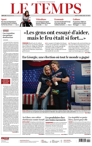 Prima pagina Le Temps di oggi - Quotidiano estero