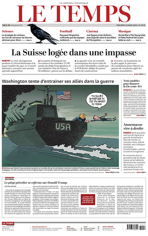 Prima pagina Le Temps di oggi - Quotidiano estero