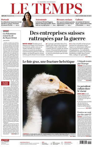 Prima pagina Le Temps di oggi - Quotidiano estero