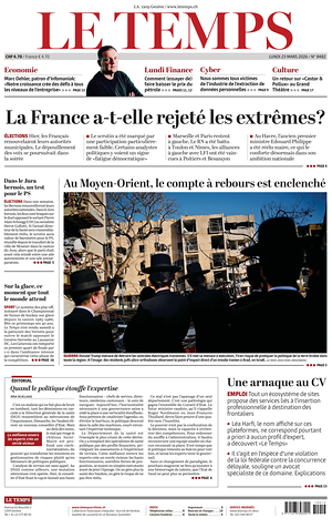 Prima pagina Le Temps di oggi - Quotidiano estero