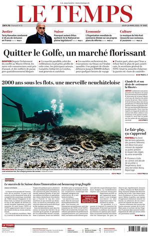 Prima pagina Le Temps di oggi - Quotidiano estero