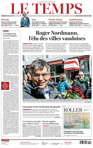 Prima pagina Le Temps di oggi - Quotidiano estero