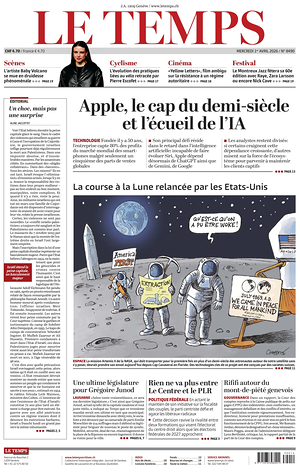 Prima pagina Le Temps di oggi - Quotidiano estero