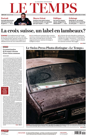 Prima pagina Le Temps di oggi - Quotidiano estero
