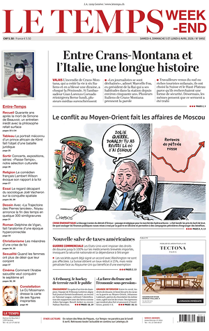 Prima pagina Le Temps di oggi - Quotidiano estero
