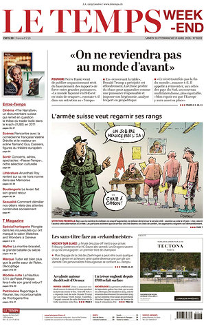 Prima pagina Le Temps di oggi - Quotidiano estero