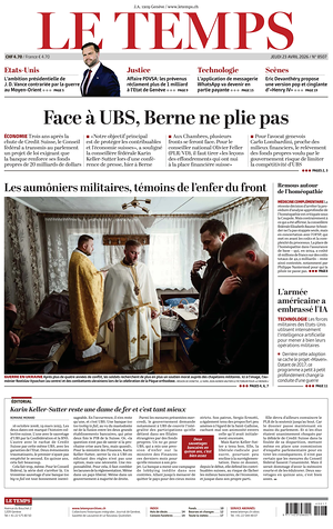 Prima pagina Le Temps di oggi - Quotidiano estero