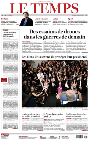 Prima pagina Le Temps di oggi - Quotidiano estero