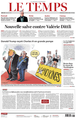 Prima pagina Le Temps di oggi - Quotidiano estero