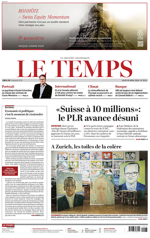 Prima pagina Le Temps di oggi - Quotidiano estero