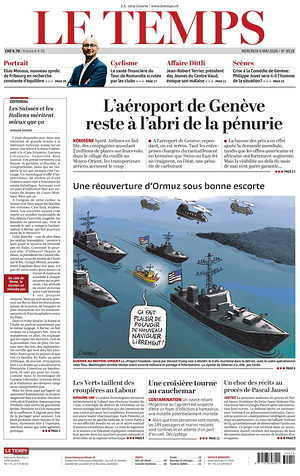 Prima pagina Le Temps di oggi - Quotidiano estero