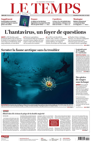 Prima pagina Le Temps di oggi - Quotidiano estero