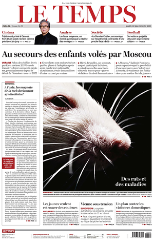 Prima pagina Le Temps di oggi - Quotidiano estero
