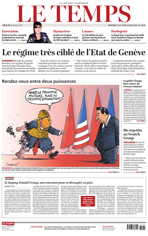 Prima pagina Le Temps di oggi - Quotidiano estero