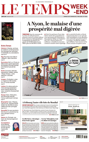 Prima pagina Le Temps di oggi - Quotidiano estero