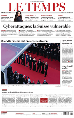 Prima pagina Le Temps di oggi - Quotidiano estero