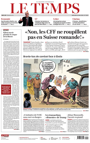 Prima pagina Le Temps di oggi - Quotidiano estero