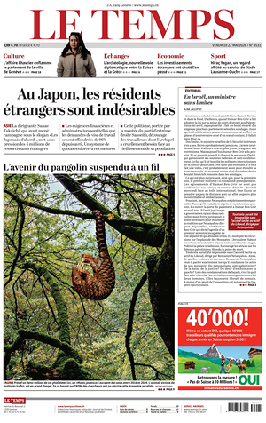 Prima pagina Le Temps di oggi - Quotidiano estero