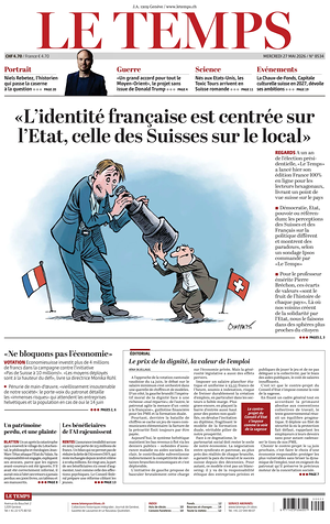 Prima pagina Le Temps di oggi - Quotidiano estero