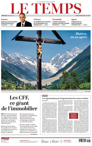 Prima pagina Le Temps di oggi - Quotidiano estero