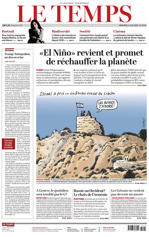 Prima pagina Le Temps di oggi - Quotidiano estero