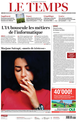Prima pagina Le Temps di oggi - Quotidiano estero