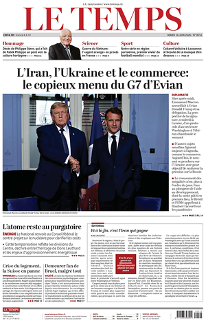 Prima pagina Le Temps di oggi - Quotidiano estero