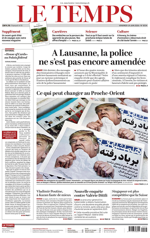 Prima pagina Le Temps di oggi - Quotidiano estero