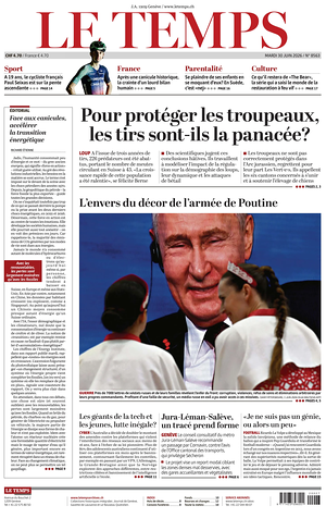 Prima pagina Le Temps di oggi - Quotidiano estero