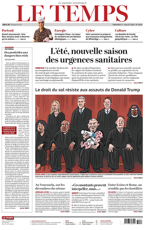 Prima pagina Le Temps di oggi - Quotidiano estero