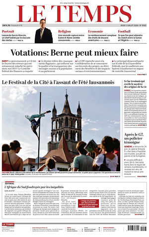Prima pagina Le Temps di oggi - Quotidiano estero
