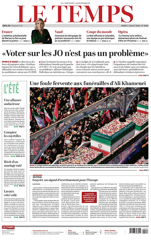 Prima pagina Le Temps di oggi - Quotidiano estero