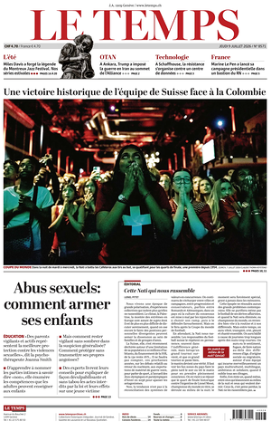 Prima pagina Le Temps di oggi - Quotidiano estero