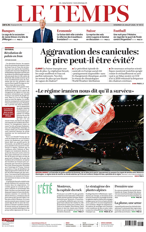 Prima pagina Le Temps di oggi - Quotidiano estero