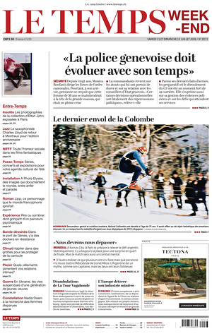 Prima pagina Le Temps di oggi - Quotidiano estero