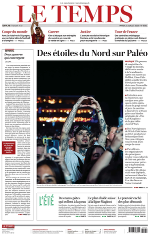 Prima pagina Le Temps di oggi - Quotidiano estero