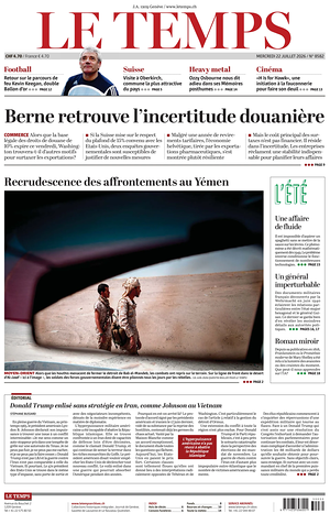 Prima pagina Le Temps di oggi - Quotidiano estero