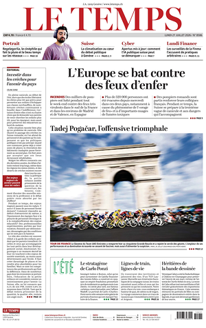 Prima pagina Le Temps di oggi - Quotidiano estero