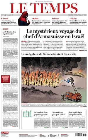 Prima pagina Le Temps di oggi - Quotidiano estero