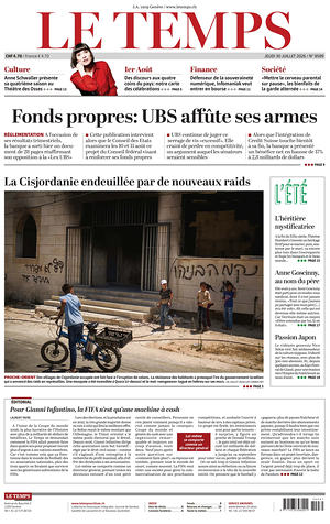 Prima pagina Le Temps di oggi - Quotidiano estero