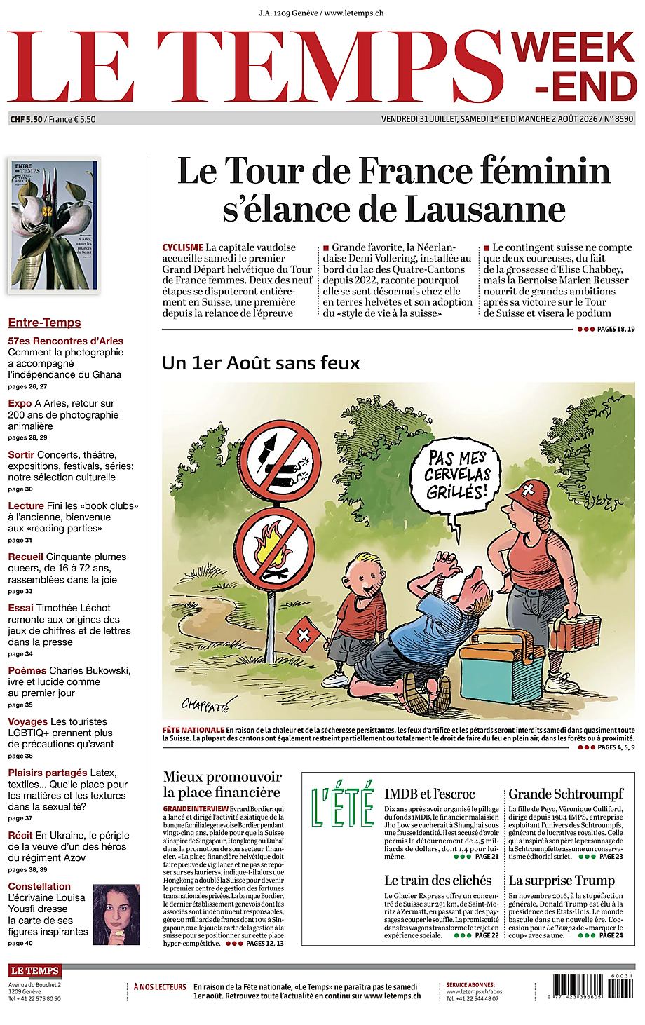 Portada Le Temps de hoy - Quiosco 31 julio 2026
