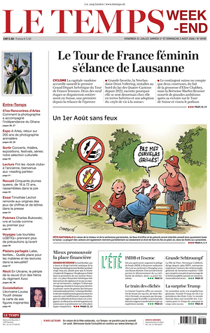 Prima pagina Le Temps di oggi - Quotidiano estero