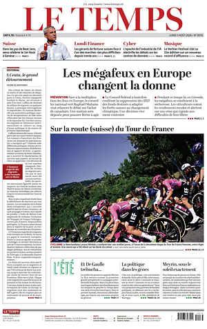 Prima pagina Le Temps di oggi - Quotidiano estero