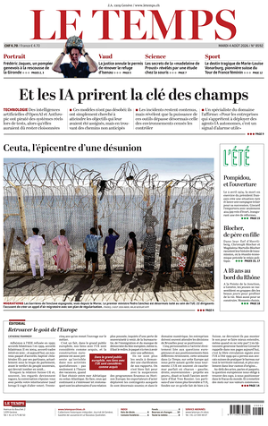 Prima pagina Le Temps di oggi - Quotidiano estero