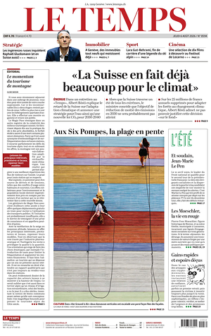 Prima pagina Le Temps di oggi - Quotidiano estero